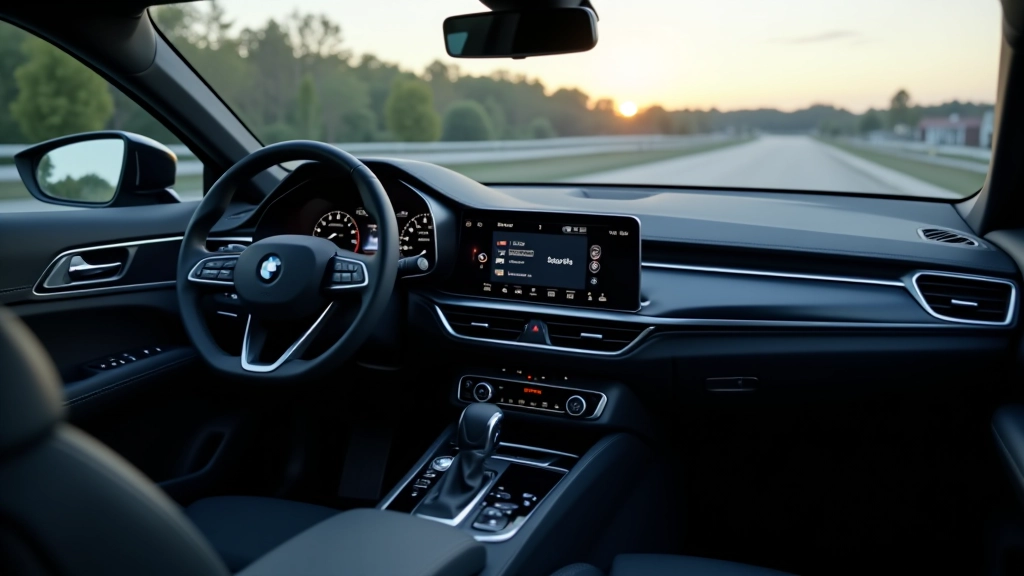 Infotainment sistēma ar lielu ekrānu un intuitīvu saskarni modernam automobiļam